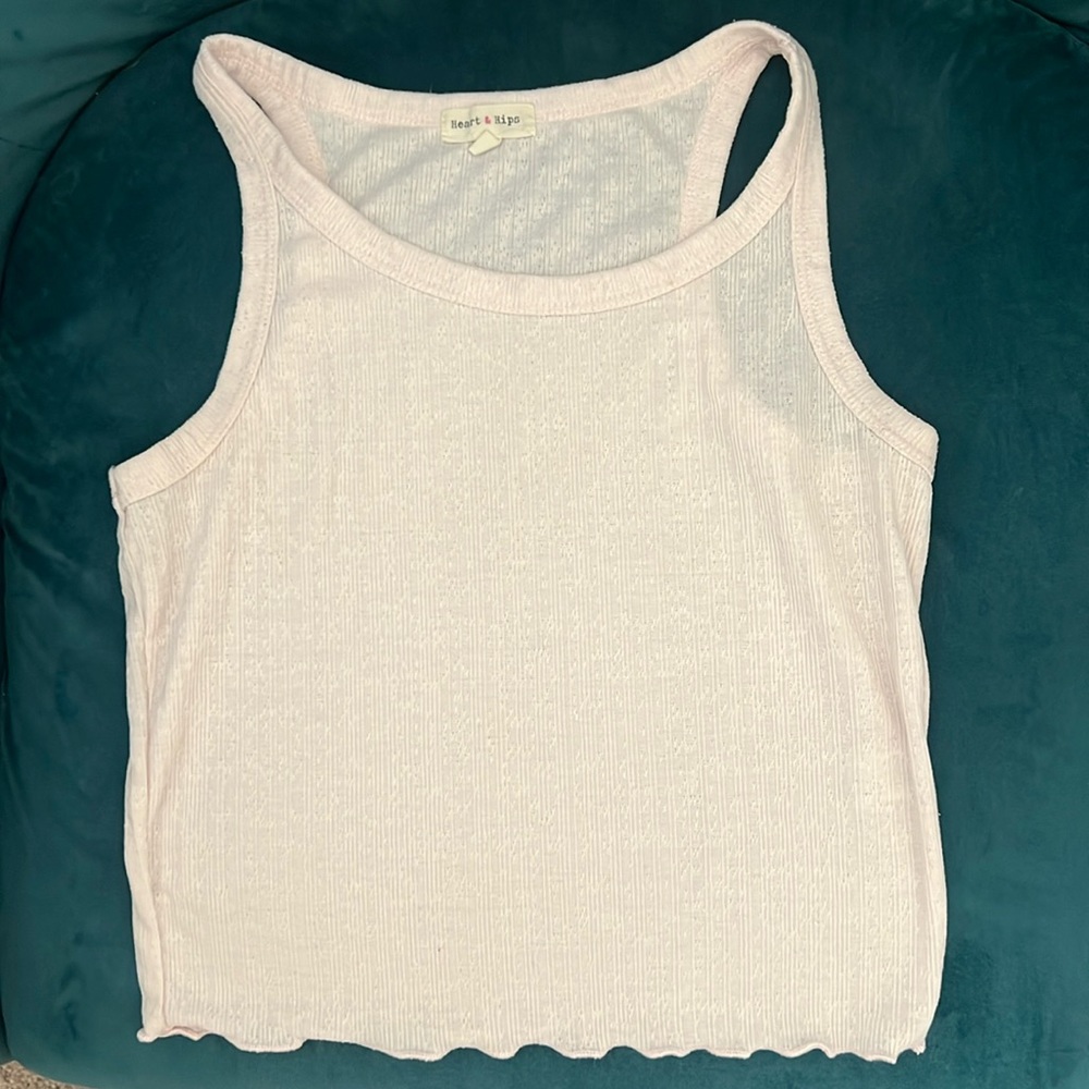 Juniors medium delicate pink racer back tank top